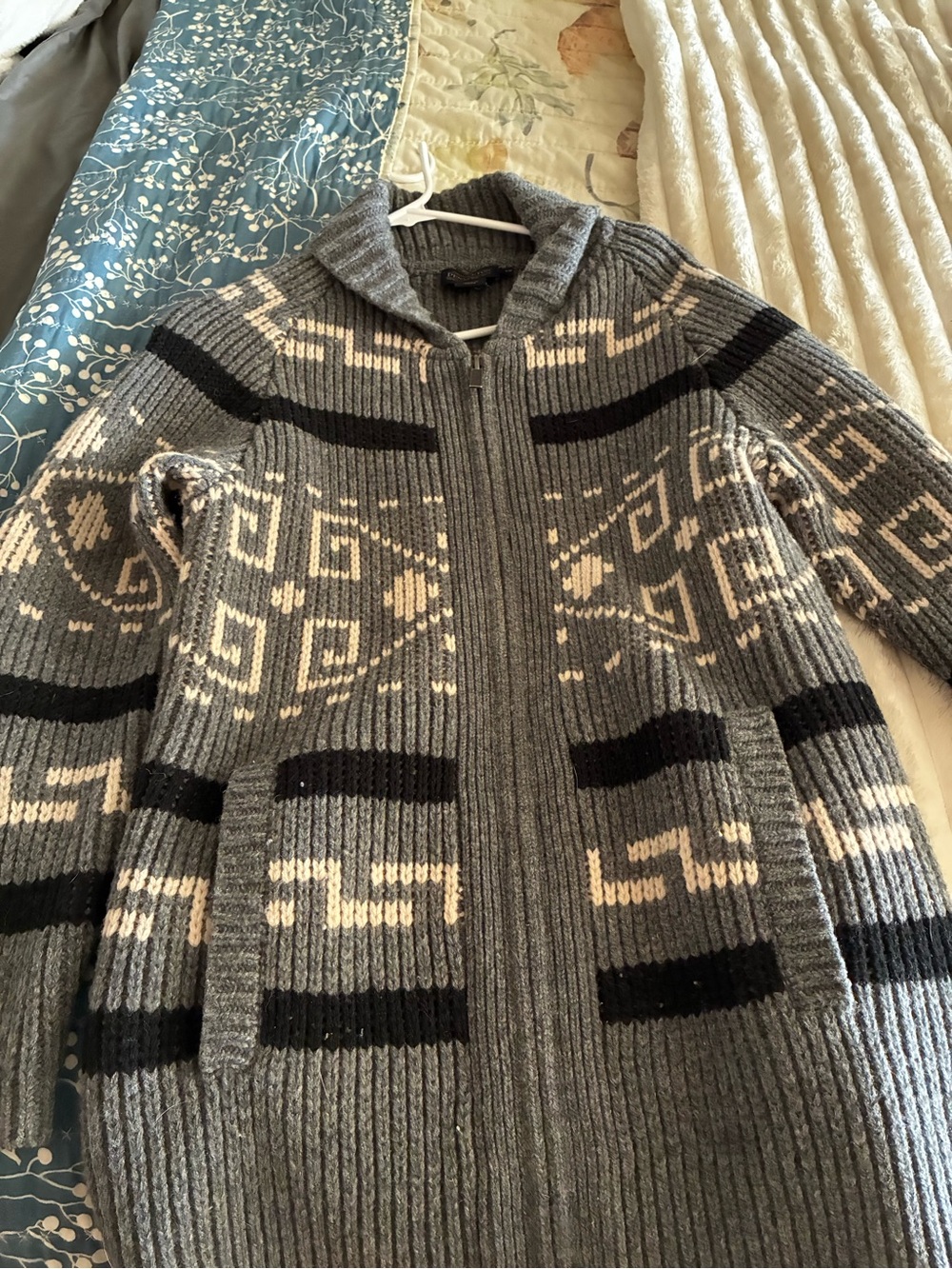 Pendelton the dudeGray Shawl Collar Zip-Up Sweater Cardigan xs womens